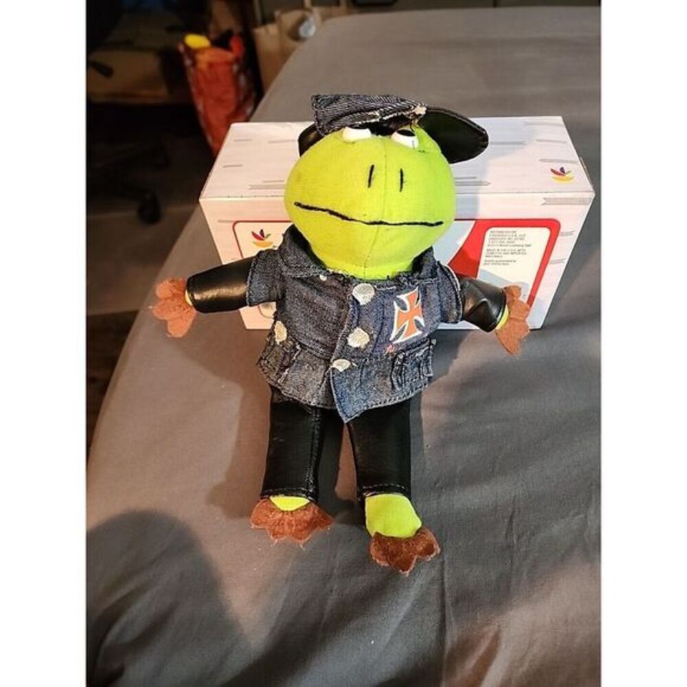 CUDDLE ME TOY CHOPPERS MOTORCYCLE PLUSH FROG FAUX LEATHER PANTS/CAP JEAN JACKET